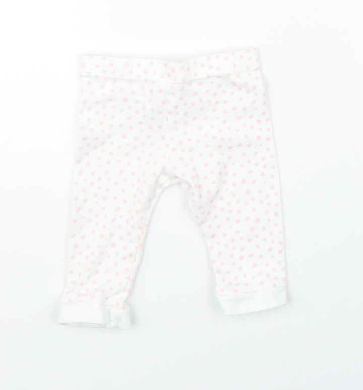 Disney Girls White Polka Dot   Pyjama Pants Size 3-6 Months