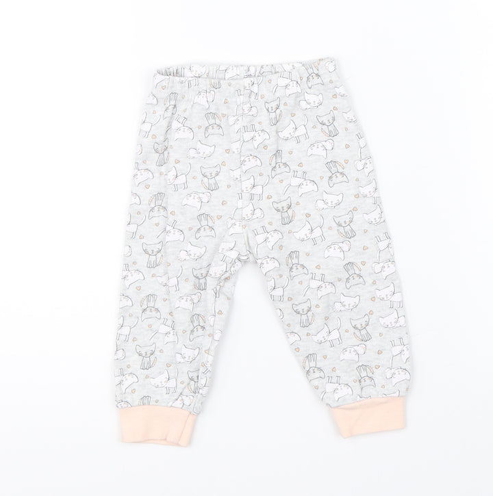 Primark Girls Grey Pyjama Pants Size 6-9 Months - cats
