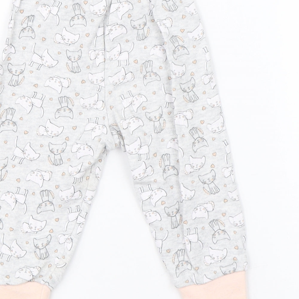 Primark Girls Grey    Pyjama Pants Size 6-9 Months  - cats