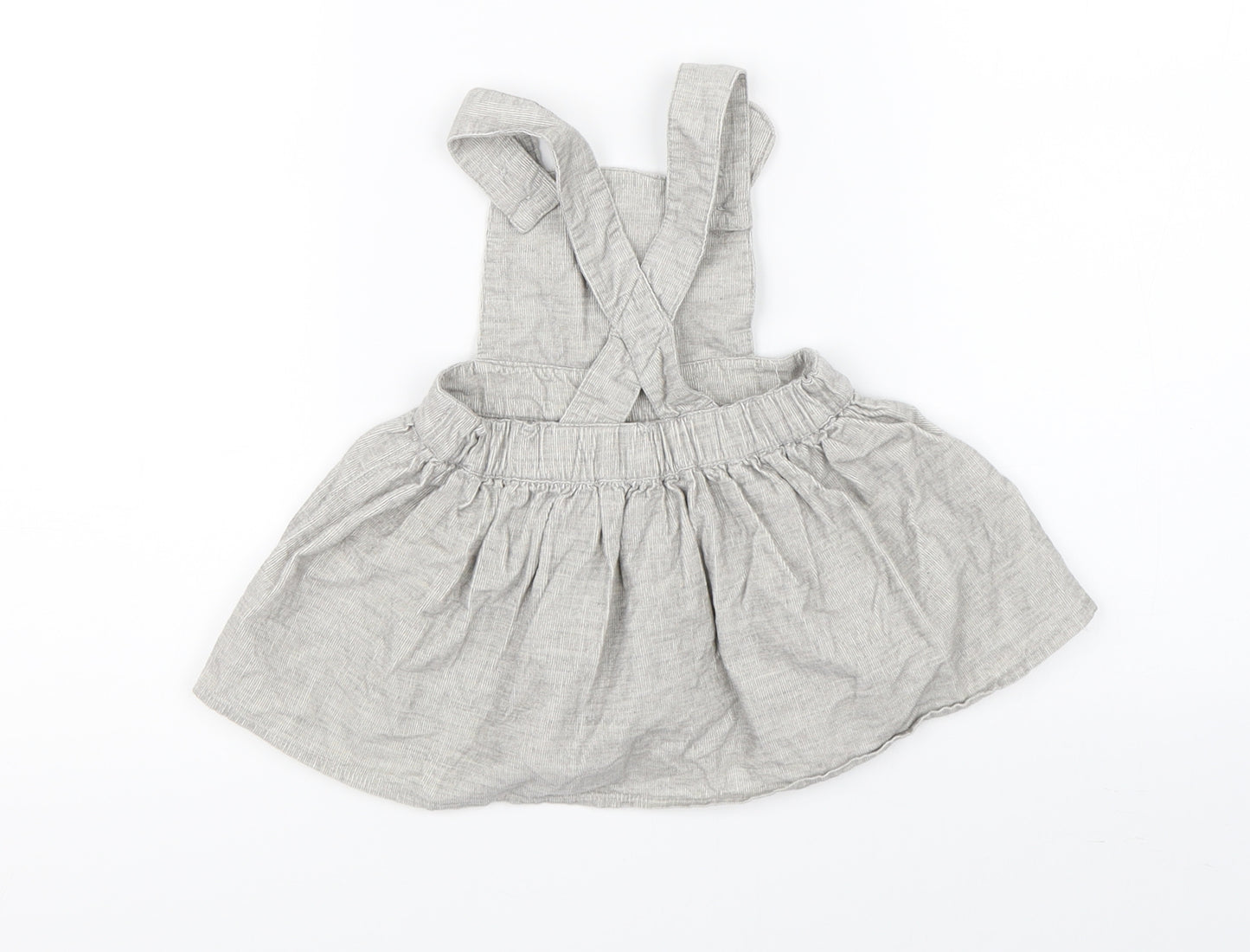 TU Girls Grey   Pinafore/Dungaree Dress  Size 3-6 Months