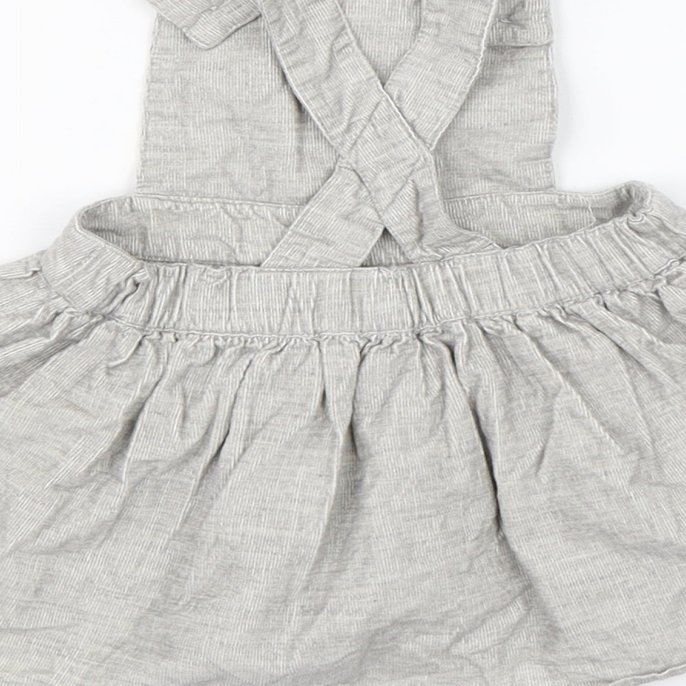 TU Girls Grey   Pinafore/Dungaree Dress  Size 3-6 Months