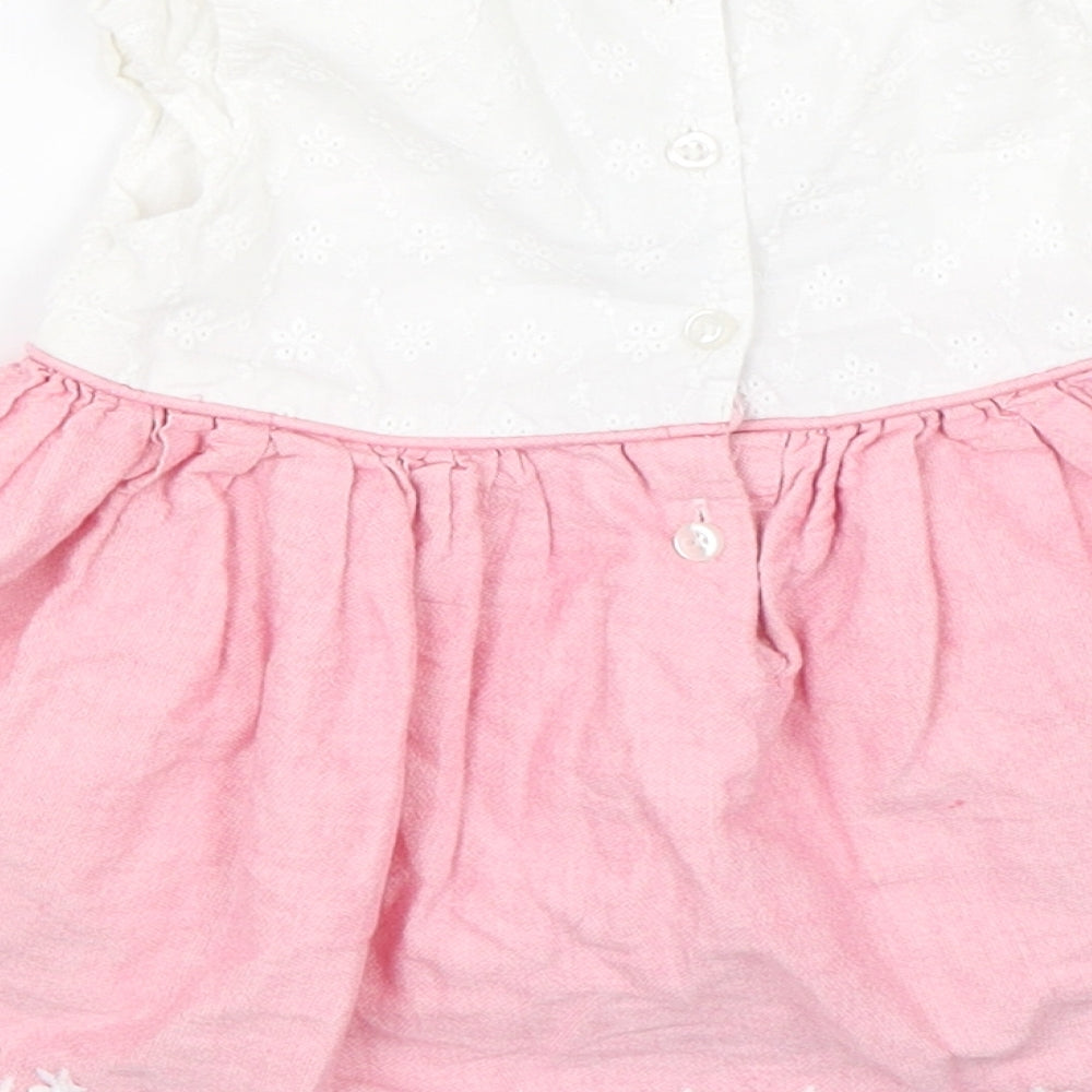 Disney Girls Pink Floral  Shift  Size 3-6 Months  - disney minnie