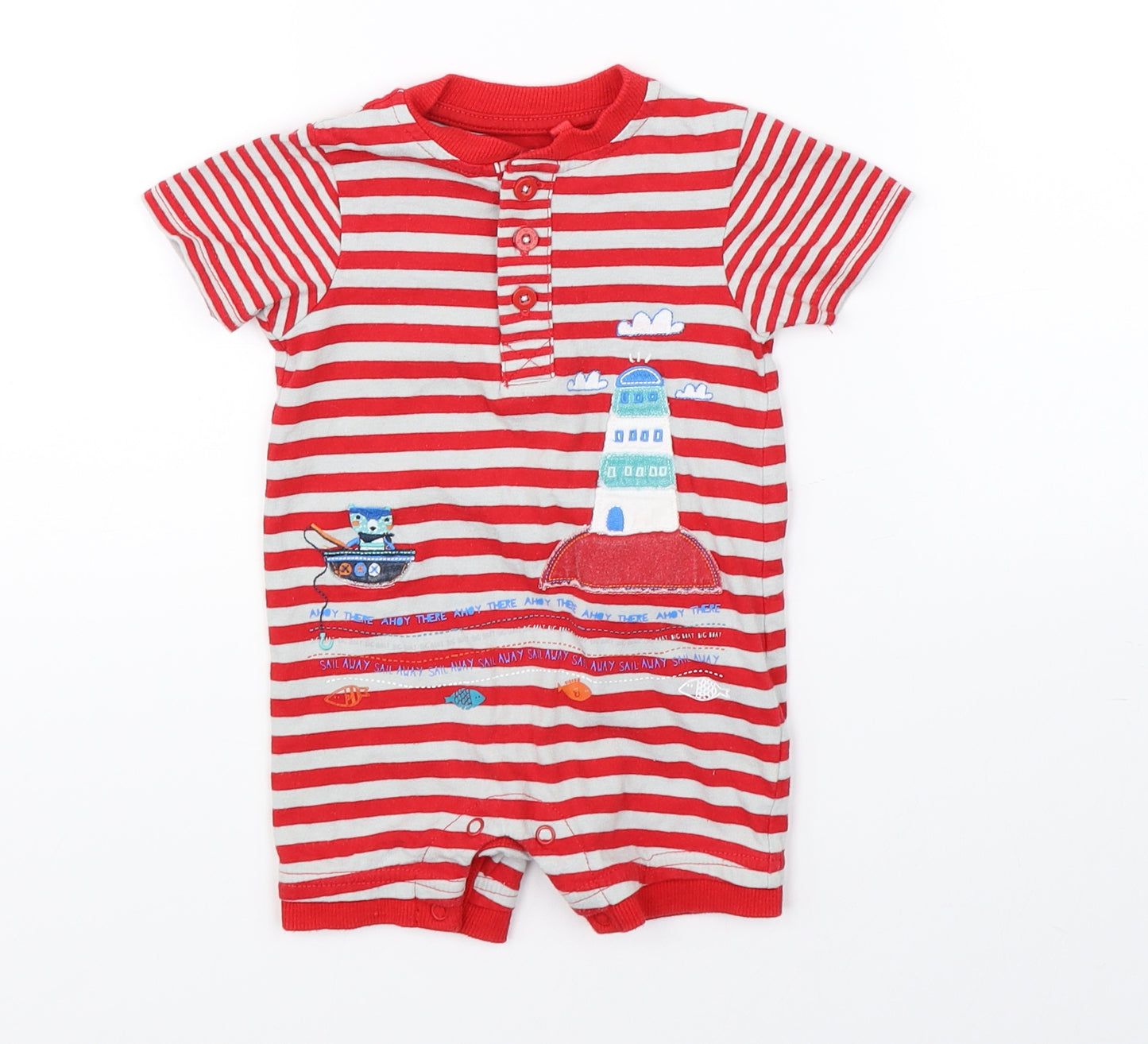 TU Baby Red Striped  Romper One-Piece Size 6-9 Months