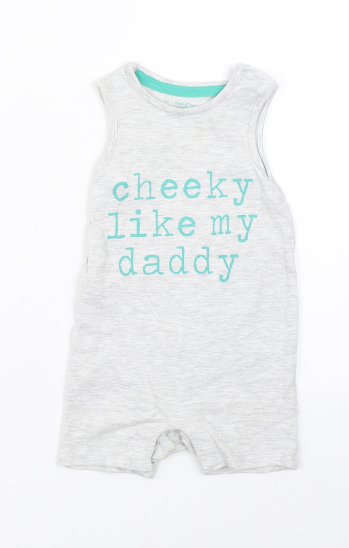 F&F Boys Grey Dungaree One-Piece Size 3-6 Months