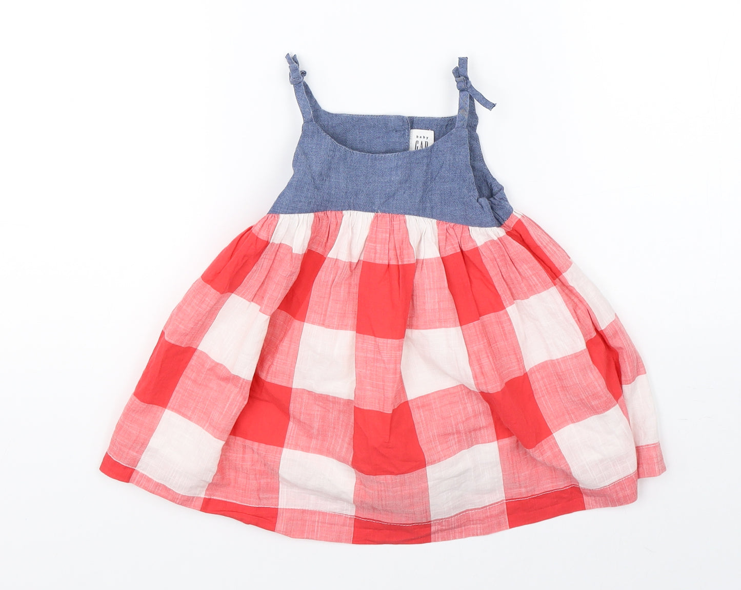 Baby Gap Girls Blue Check  A-Line  Size 6-9 Months