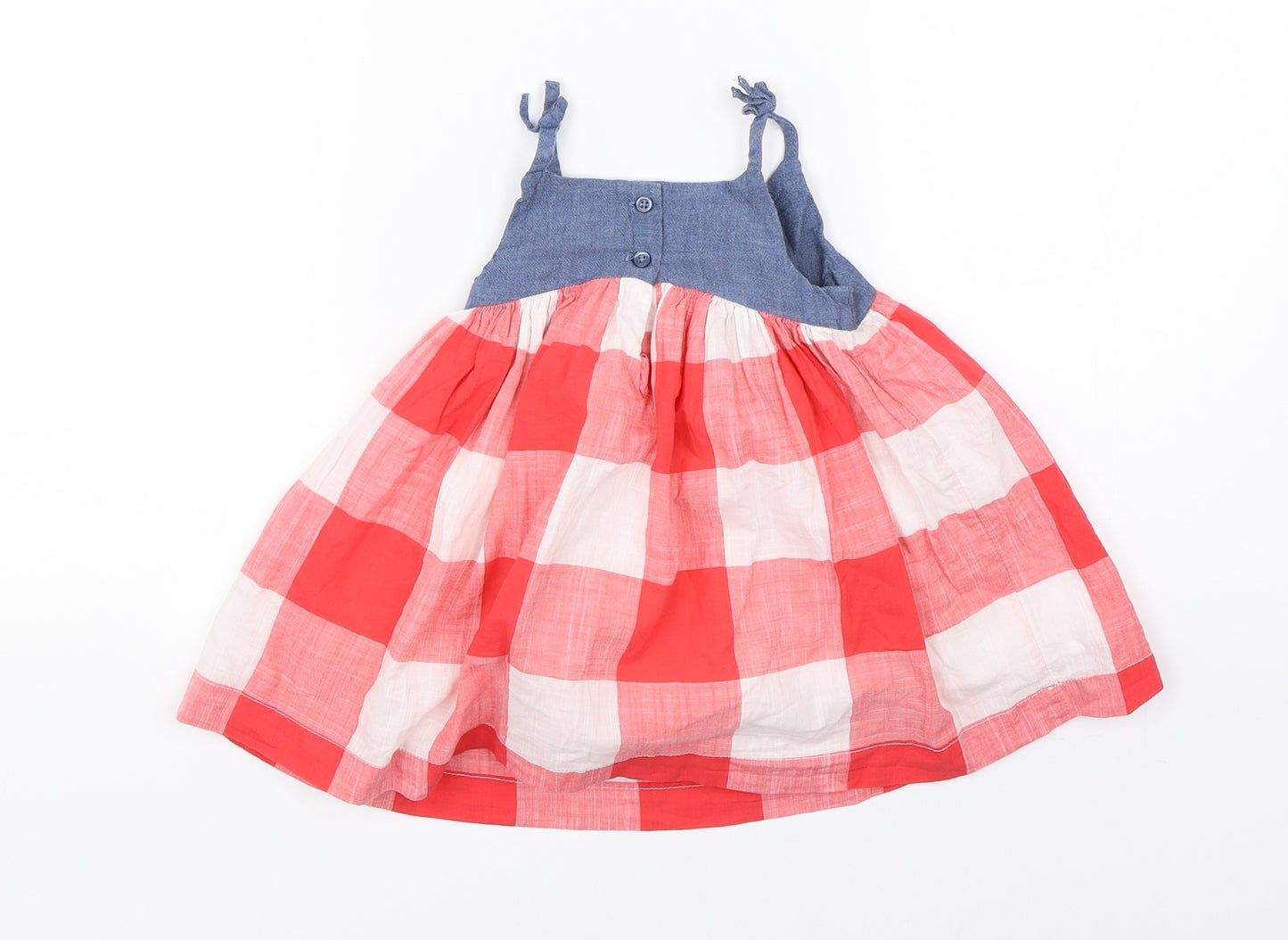 Baby Gap Girls Blue Check  A-Line  Size 6-9 Months