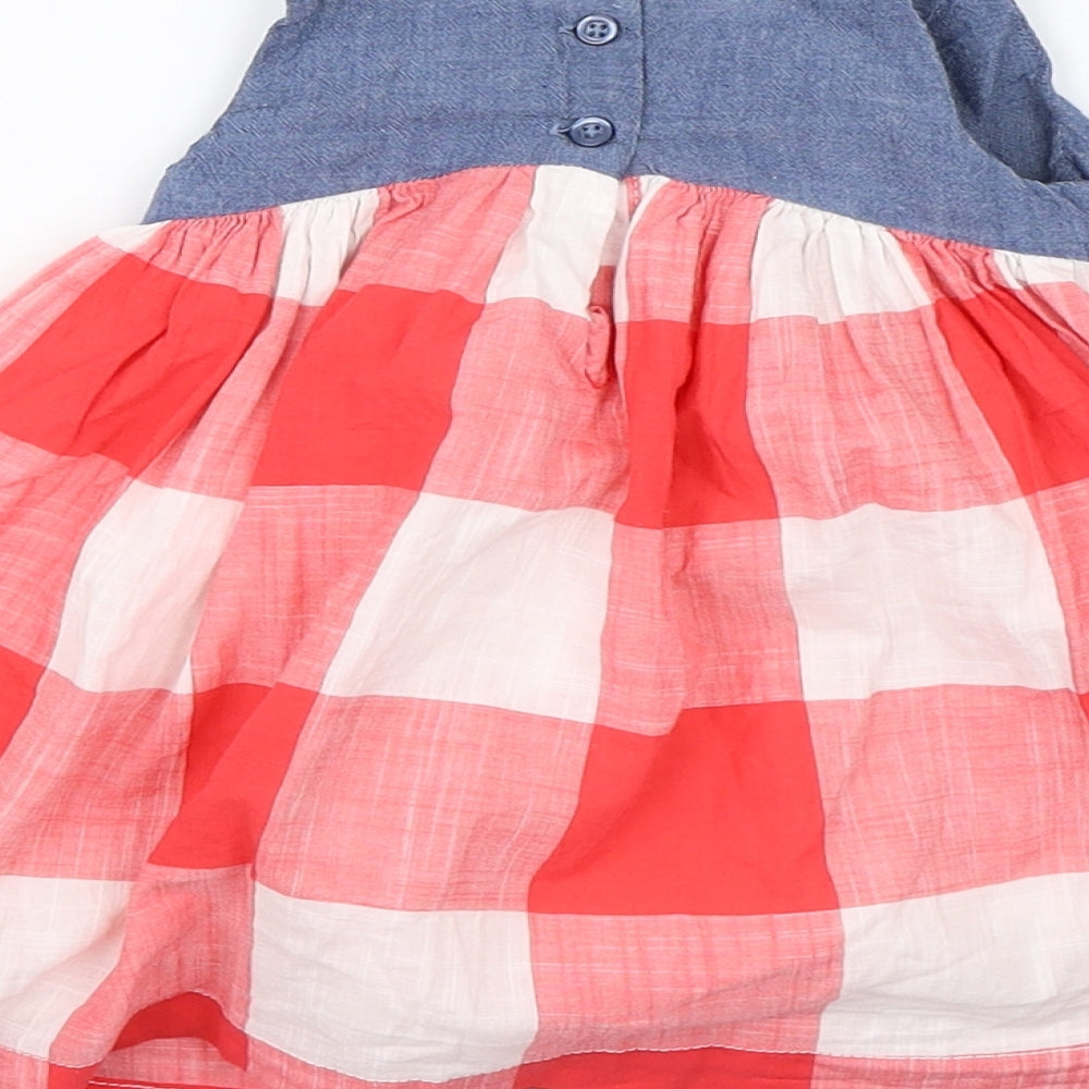 Baby Gap Girls Blue Check  A-Line  Size 6-9 Months