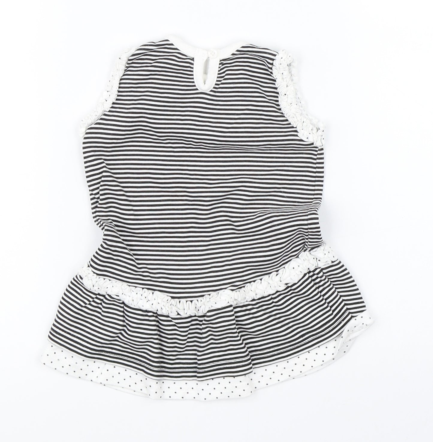 George Girls Black Striped  Shift  Size 3-6 Months