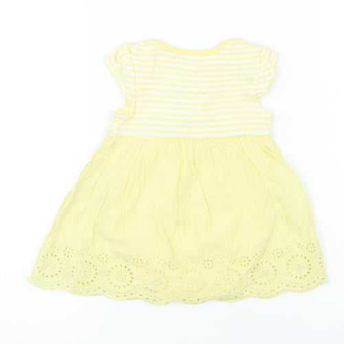 M&Co Girls Yellow Striped  Romper One-Piece Size 3-6 Months