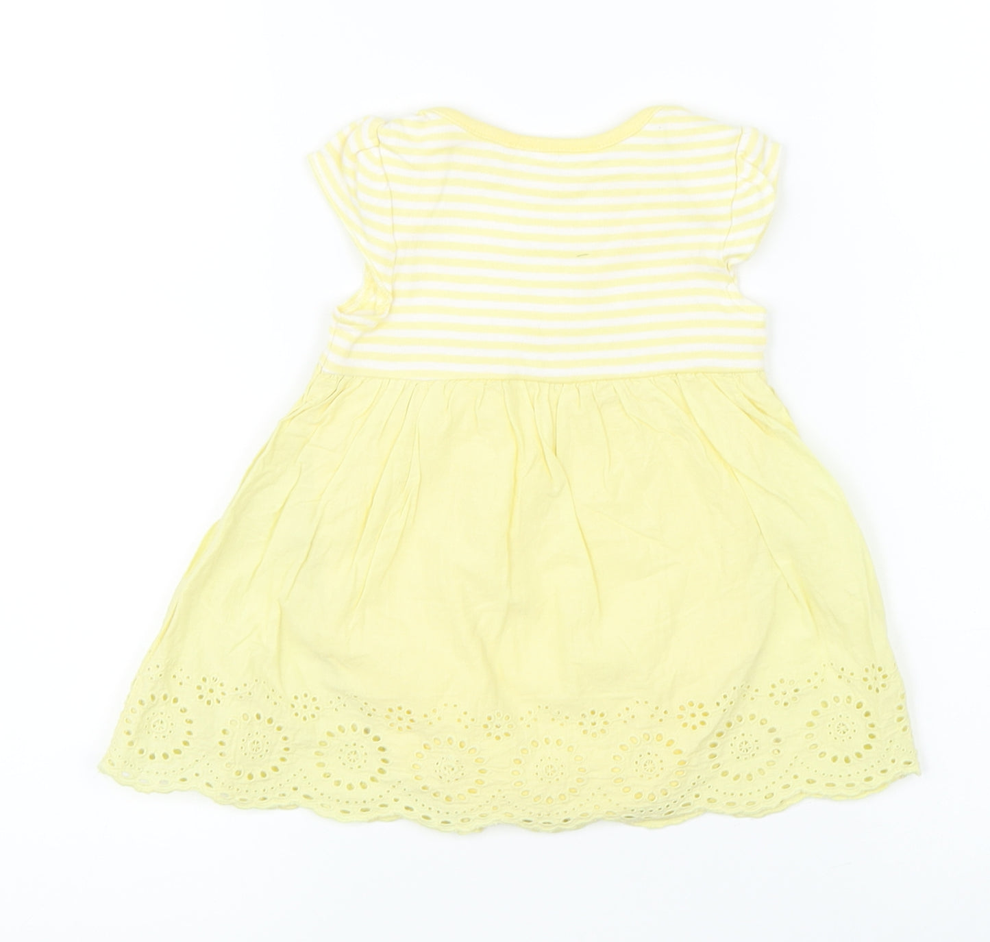 M&Co Girls Yellow Striped  Romper One-Piece Size 3-6 Months
