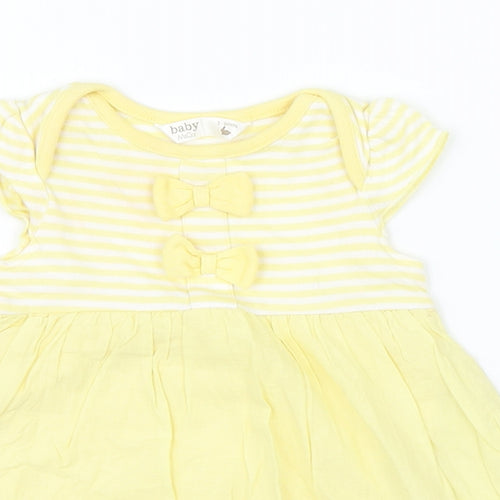 M&Co Girls Yellow Striped  Romper One-Piece Size 3-6 Months