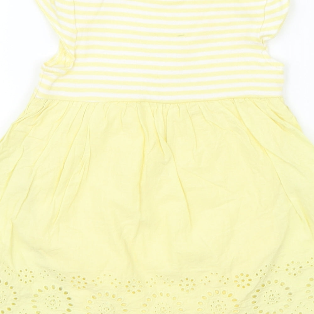 M&Co Girls Yellow Striped  Romper One-Piece Size 3-6 Months