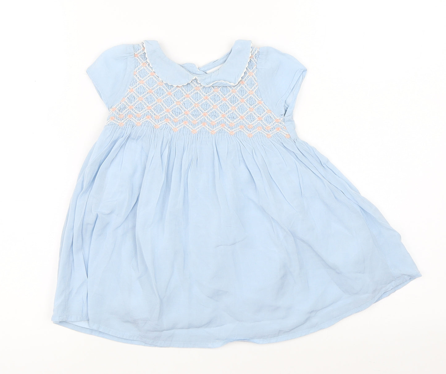 NEXT Girls Blue Check  Shift  Size 6-9 Months
