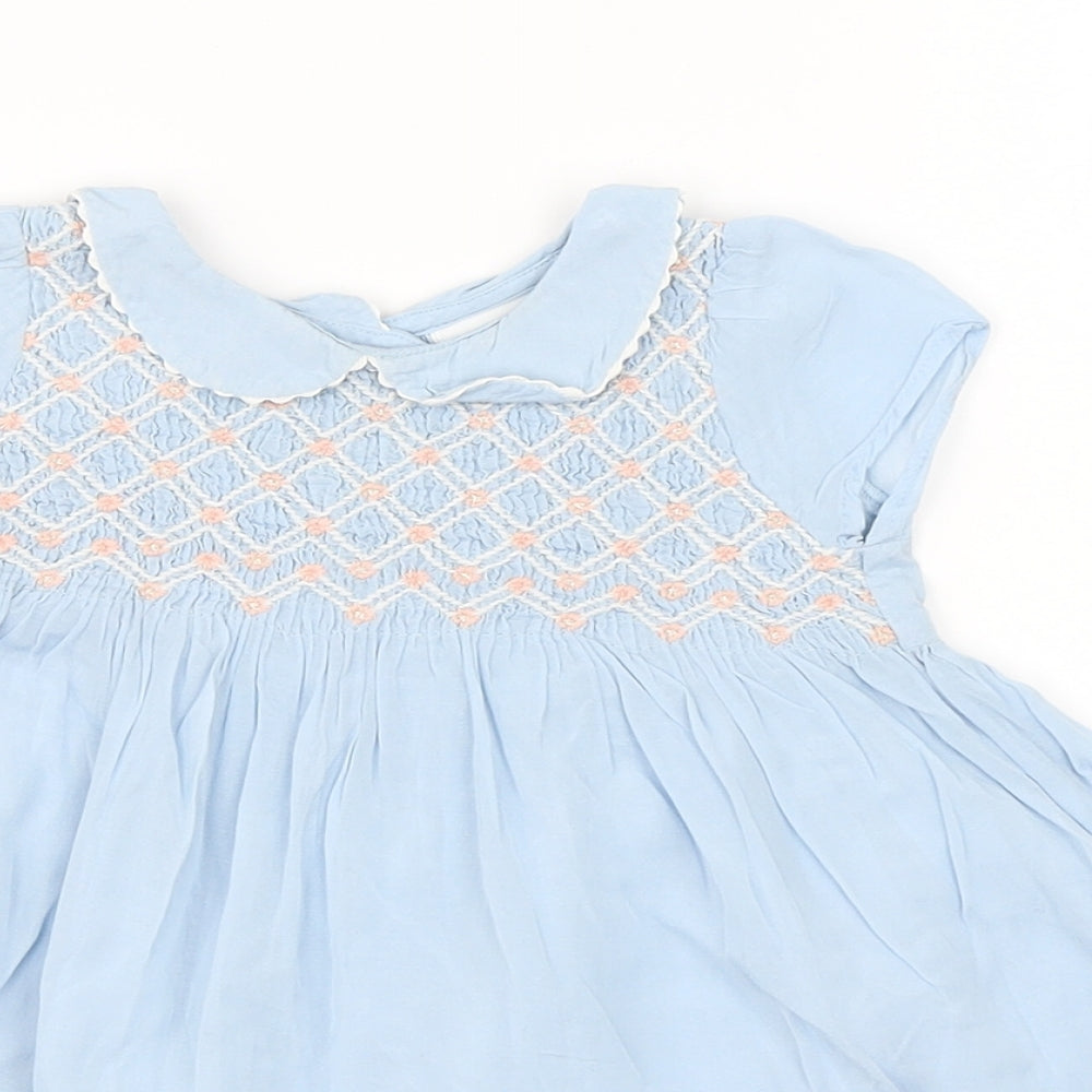 NEXT Girls Blue Check  Shift  Size 6-9 Months