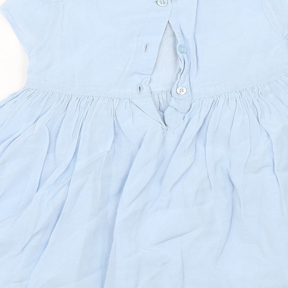 NEXT Girls Blue Check  Shift  Size 6-9 Months