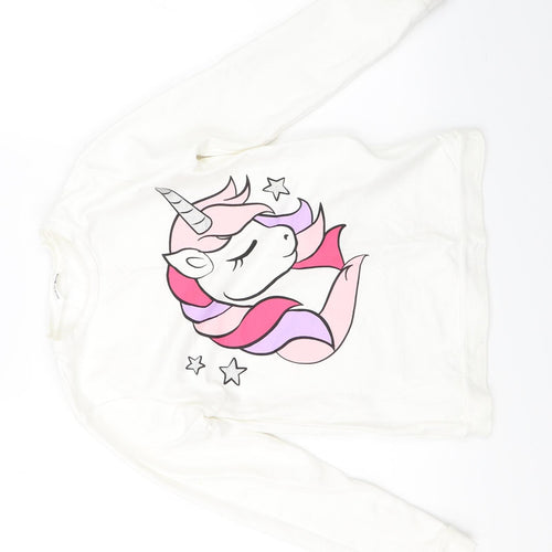 Pep & Co Girls White   Pullover Sweatshirt Size 10-11 Years  - unicorn