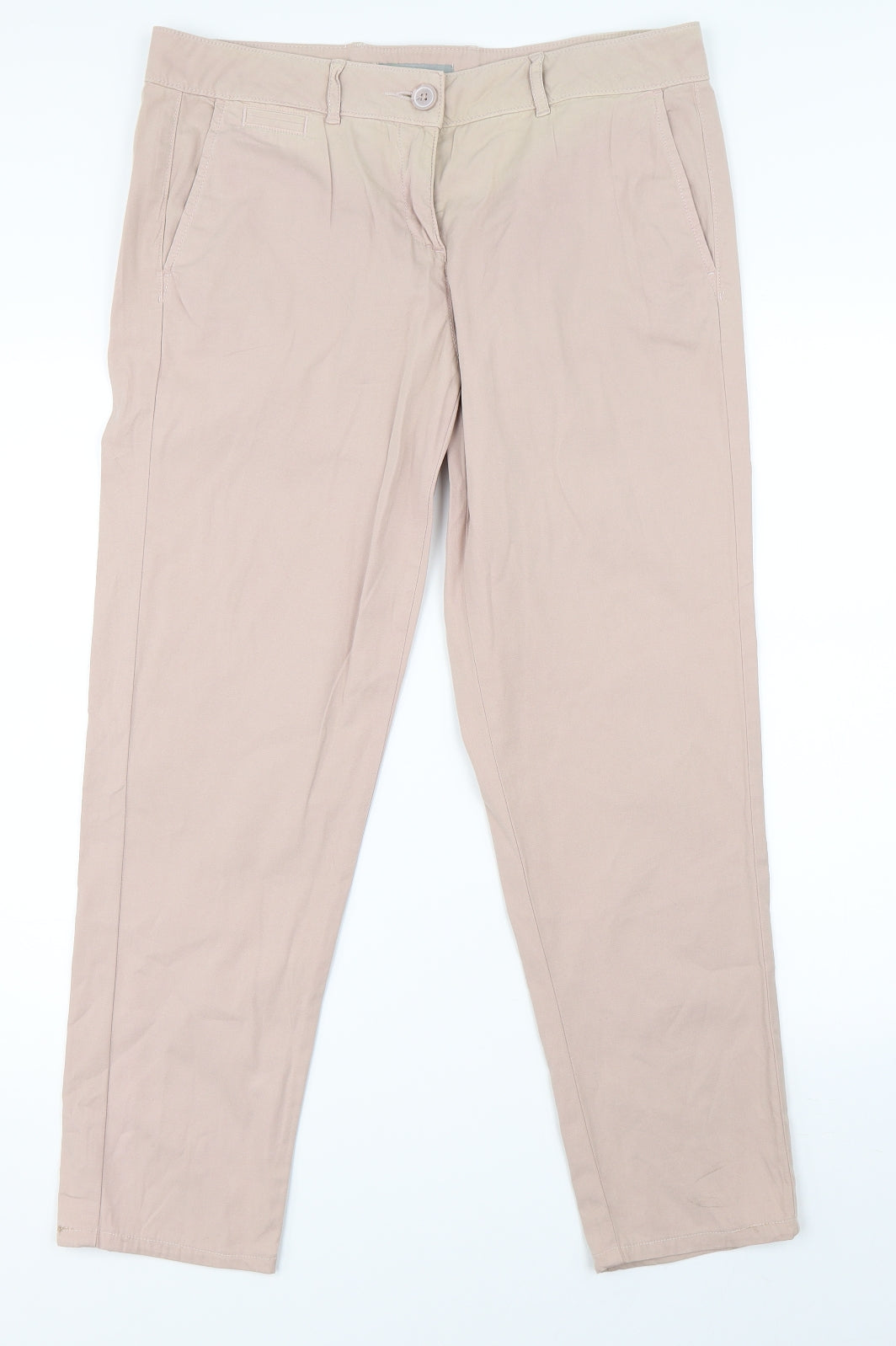 Marks & Spencer Womens Pink   Chino Trousers Size 12 L27 in