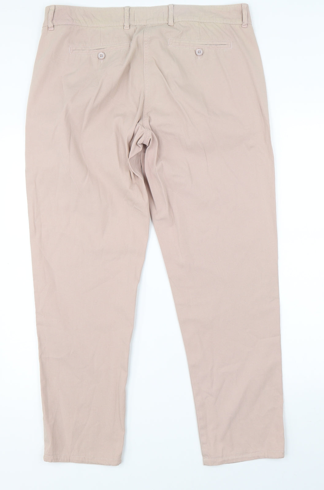 Marks & Spencer Womens Pink   Chino Trousers Size 12 L27 in