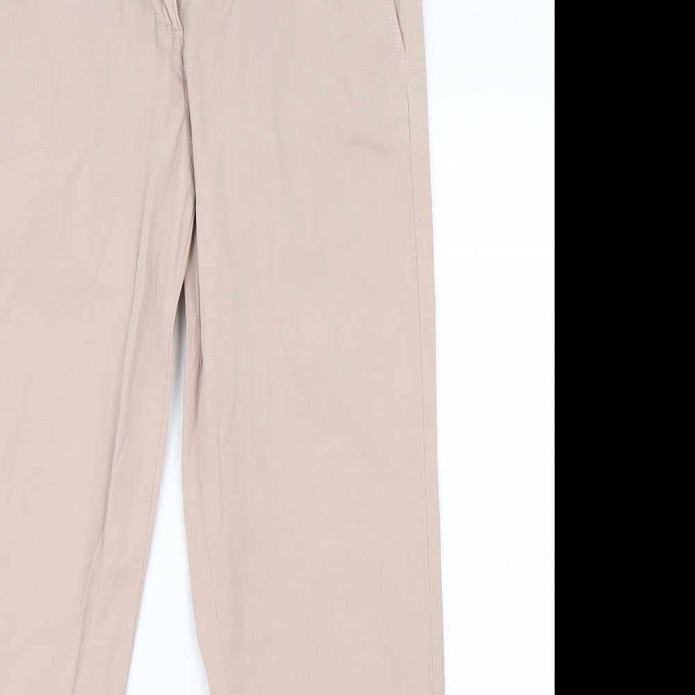 Marks & Spencer Womens Pink   Chino Trousers Size 12 L27 in