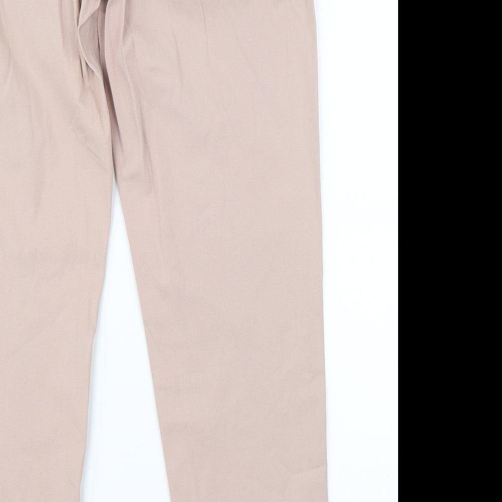 Marks & Spencer Womens Pink   Chino Trousers Size 12 L27 in