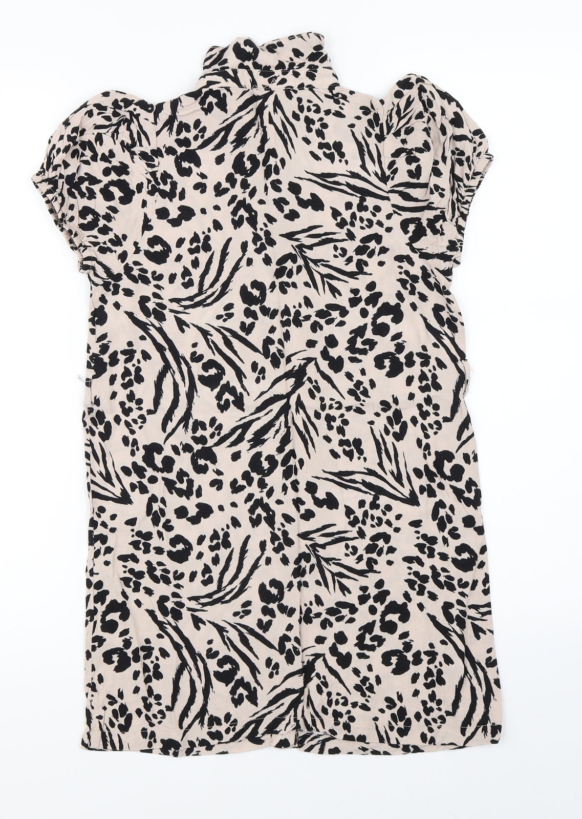 River Island Girls Brown Animal Print  Basic Blouse Size 7-8 Years