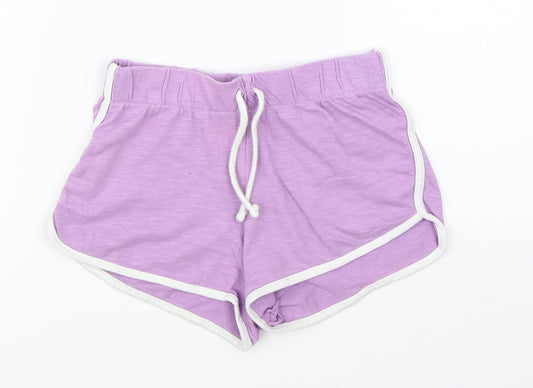 Front view of Pep&Co girls’ purple hot pants shorts, size 5-6, years