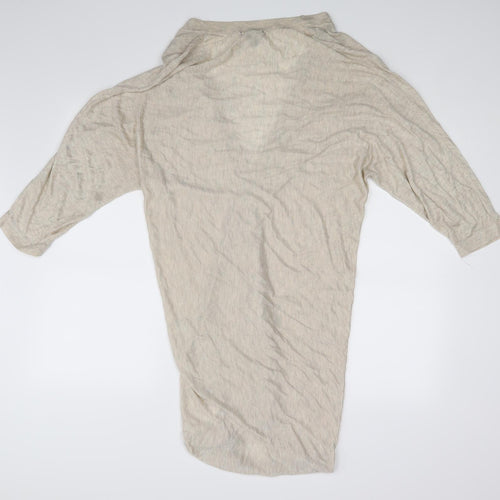 H&M Womens Beige   Wrap Blouse Size 10