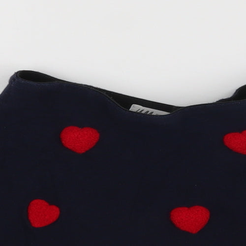 H&M Girls Blue Polka Dot  A-Line Skirt Size 5-6 Years - Hearts