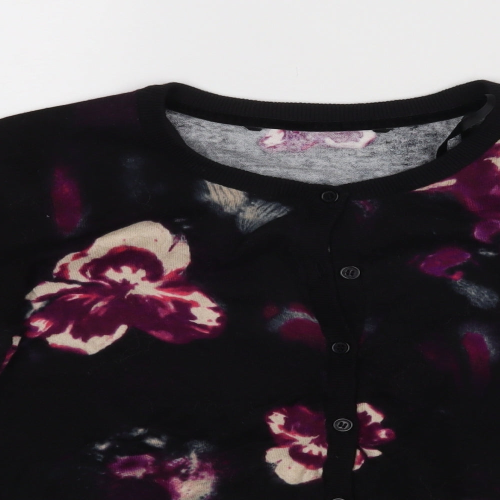 Debenhams Womens Black Floral  Basic Blouse Size 14