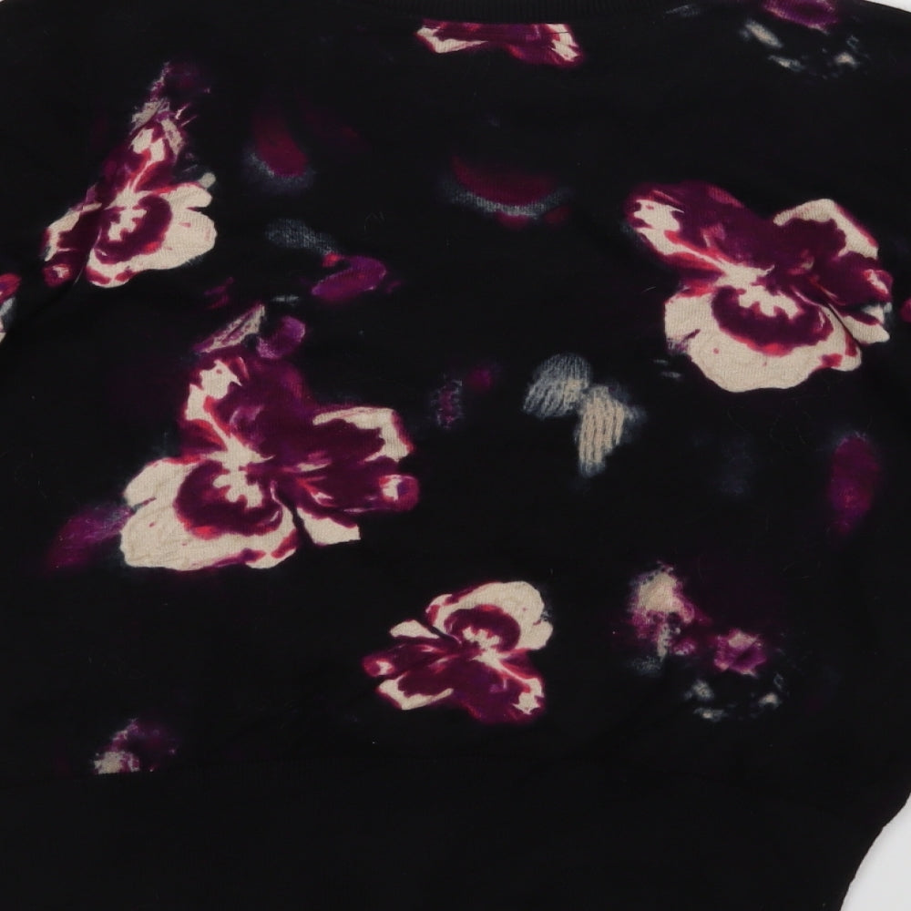Debenhams Womens Black Floral  Basic Blouse Size 14