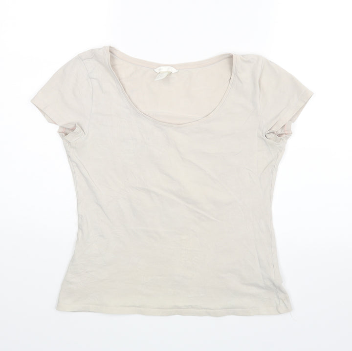 H&M Womens Beige   Basic Blouse Size M