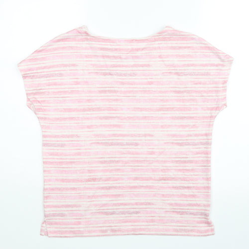 TU Womens Pink Striped  Basic Blouse Size 8
