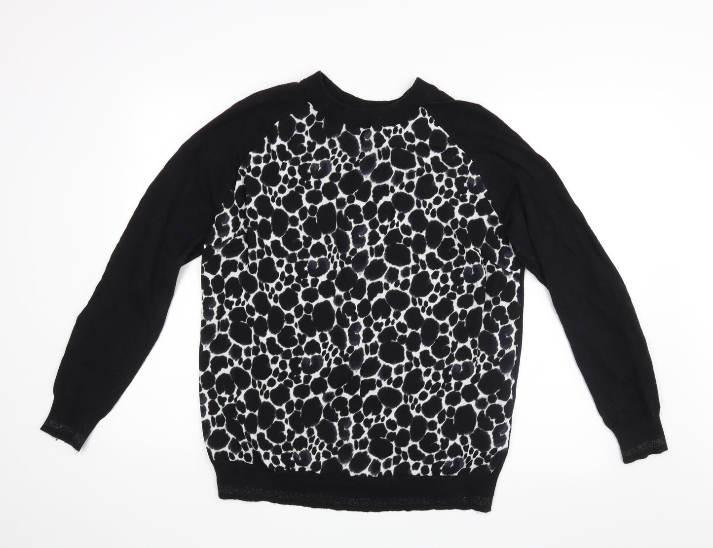 NEXT Womens Black Animal Print  Basic Blouse Size 16
