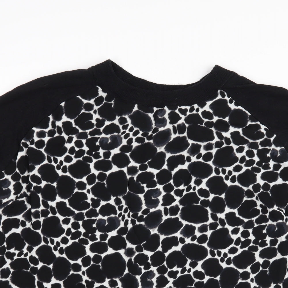 NEXT Womens Black Animal Print  Basic Blouse Size 16