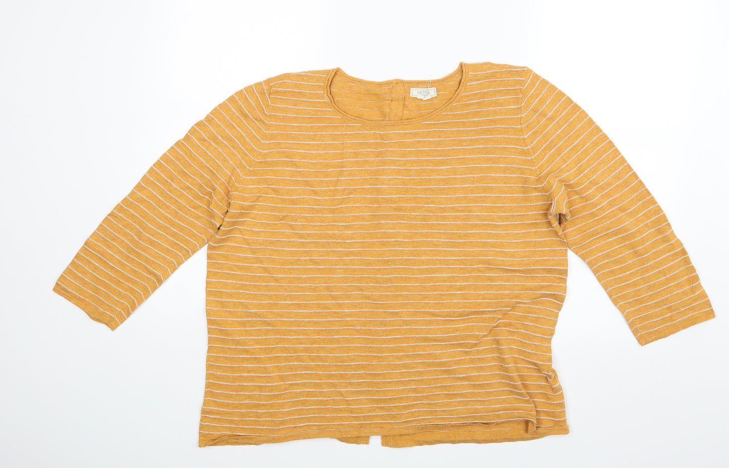 Fat Face Womens Yellow Striped  Basic Blouse Size 16
