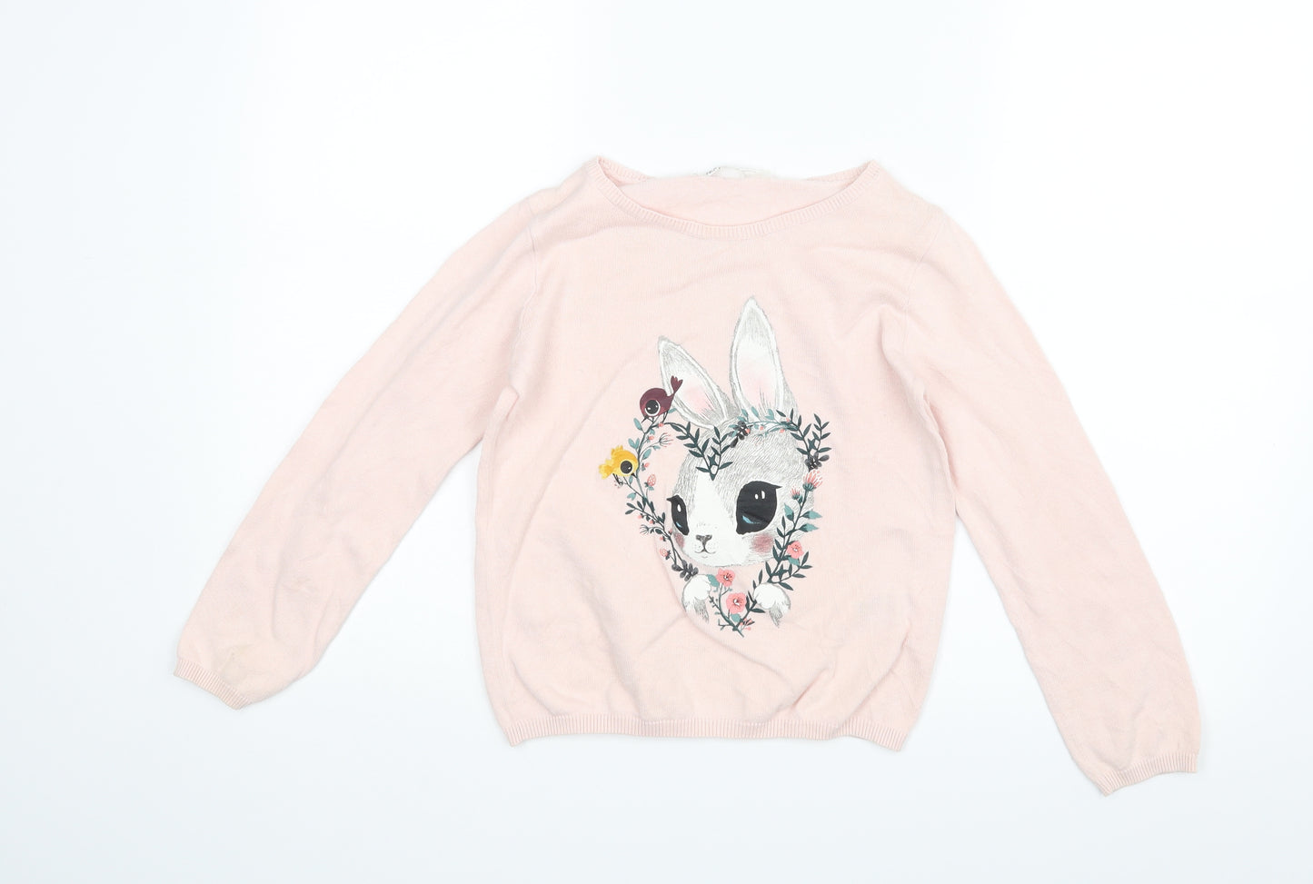 H&M Girls Pink   Pullover Jumper Size 9-10 Years
