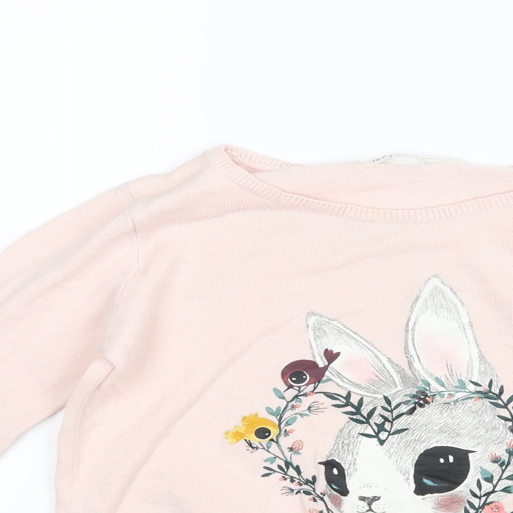 H&M Girls Pink   Pullover Jumper Size 9-10 Years