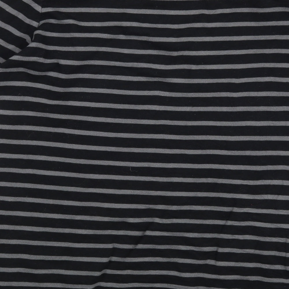 M&S Womens Black Striped  Basic Blouse Size 18