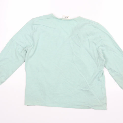 LUCIA Womens Green Striped  Basic Blouse Size 16