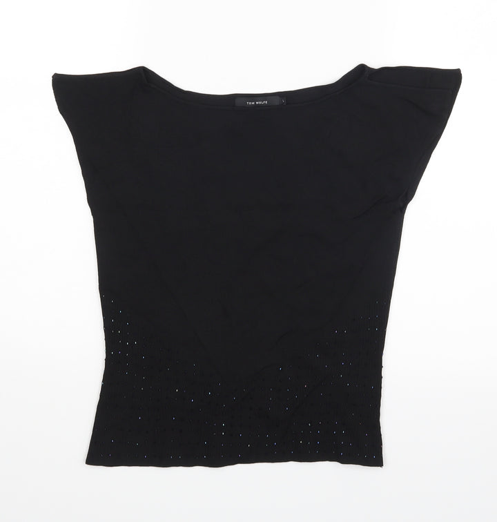Tom Wolfe Womens Black   Basic Blouse Size L