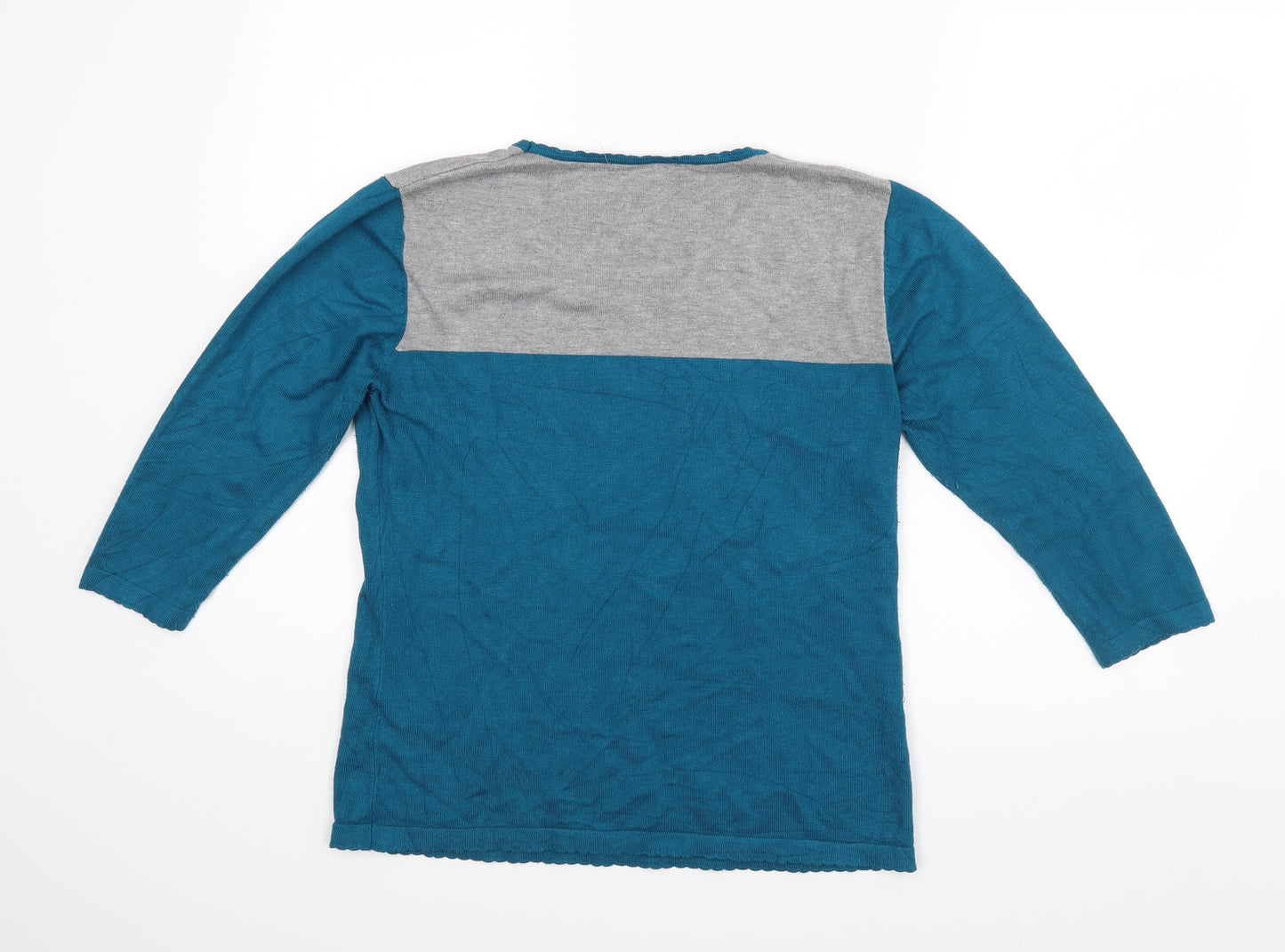 Just Elegance Womens Blue Polka Dot  Basic Blouse