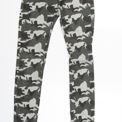Dzire Womens Green Camouflage  Capri Trousers Size XS L29 in