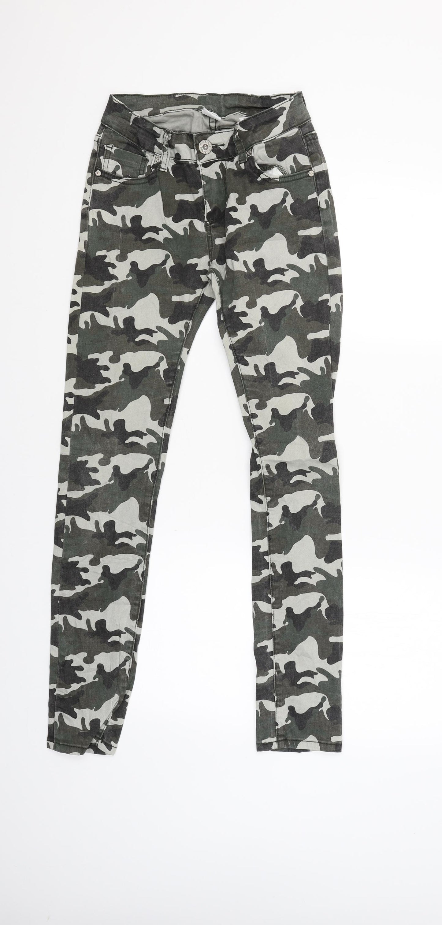Dzire Womens Green Camouflage  Capri Trousers Size XS L29 in