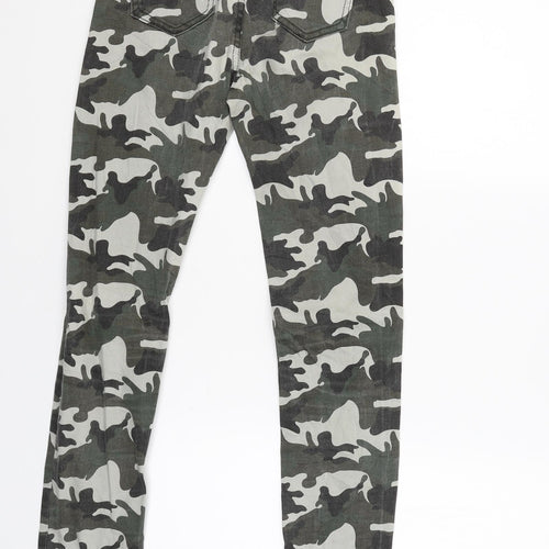 Dzire Womens Green Camouflage  Capri Trousers Size XS L29 in