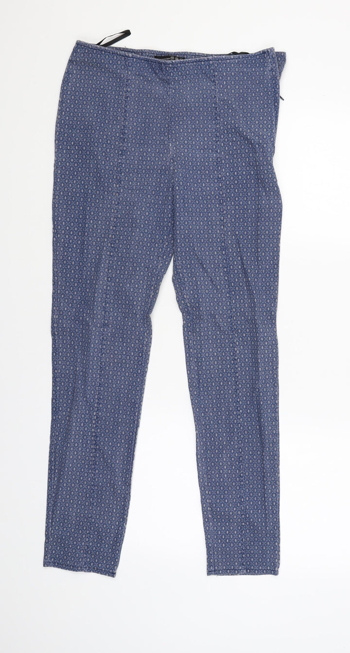Atmosphere Womens Blue Argyle/Diamond  Capri Trousers Size 10 L28 in