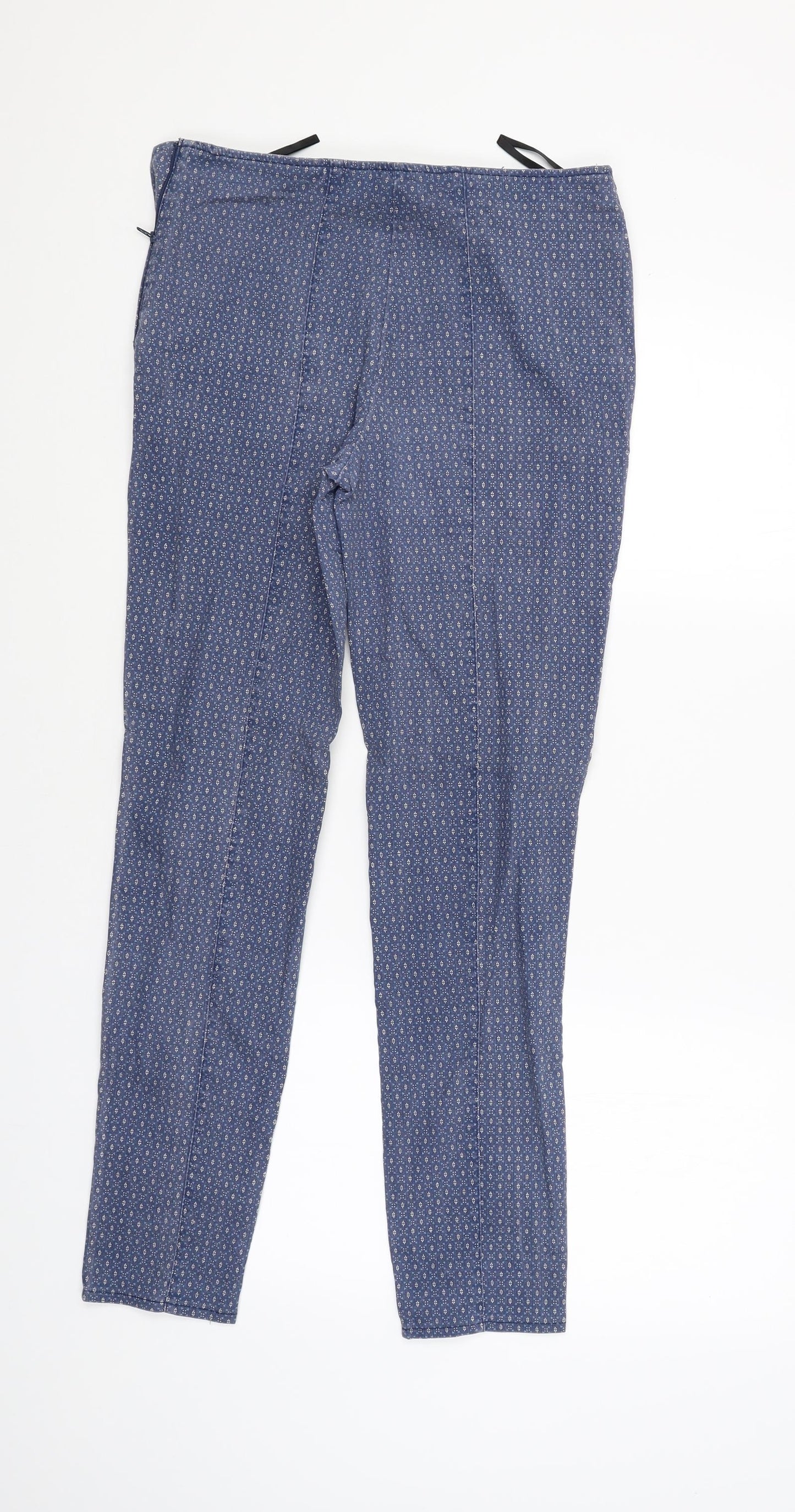Atmosphere Womens Blue Argyle/Diamond  Capri Trousers Size 10 L28 in