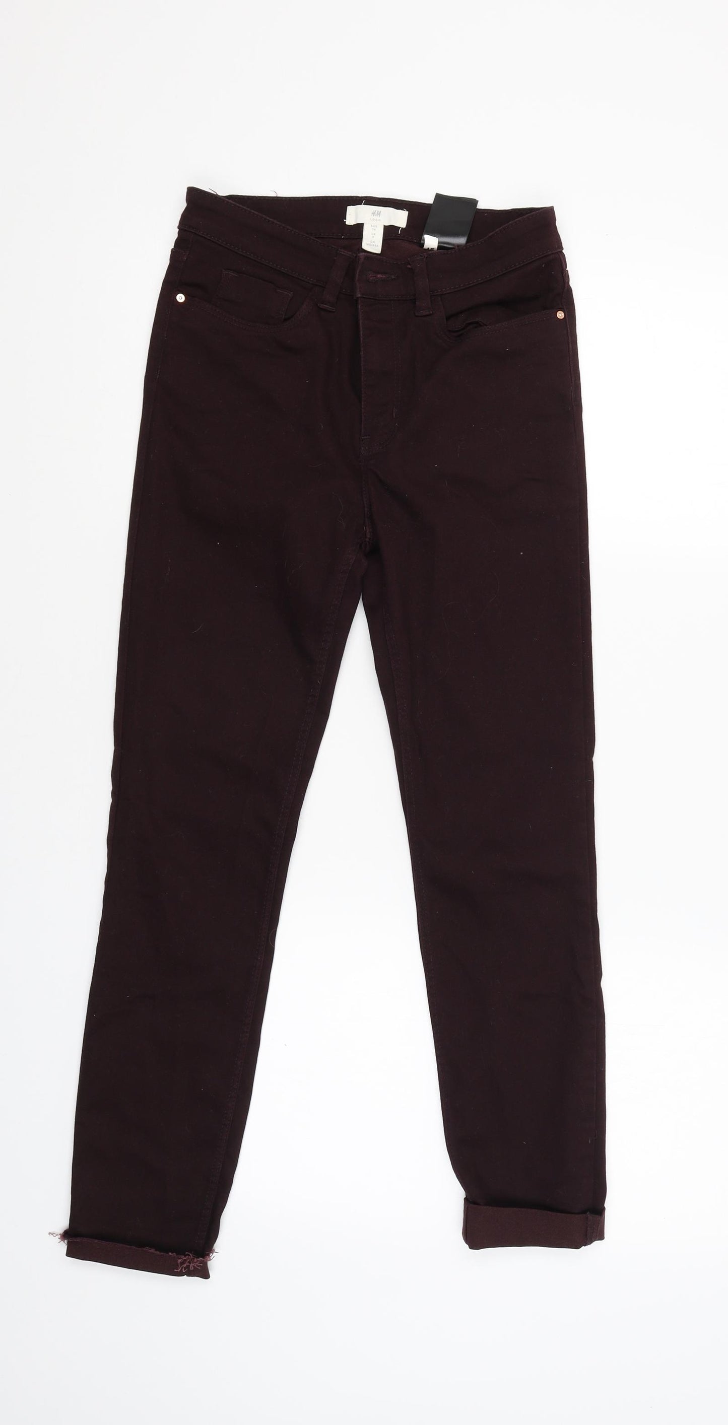 H&M Womens Red   Capri Trousers Size 8 L25 in