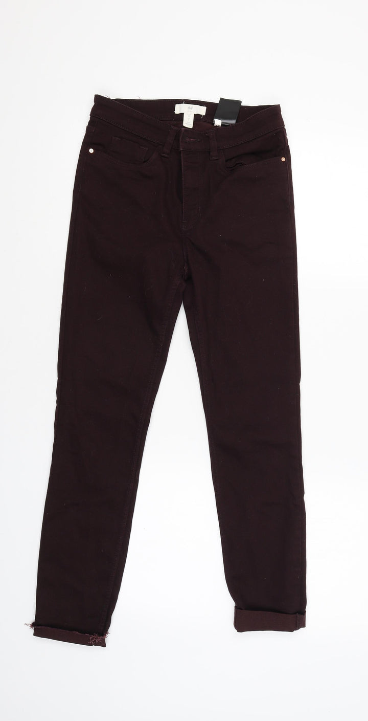 H&M Womens Red   Capri Trousers Size 8 L25 in