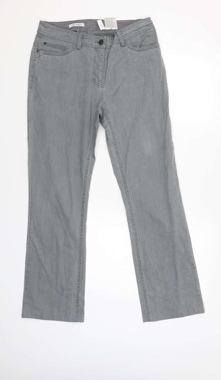 Yessica Womens Grey Capri Trousers Size 12 L28 in