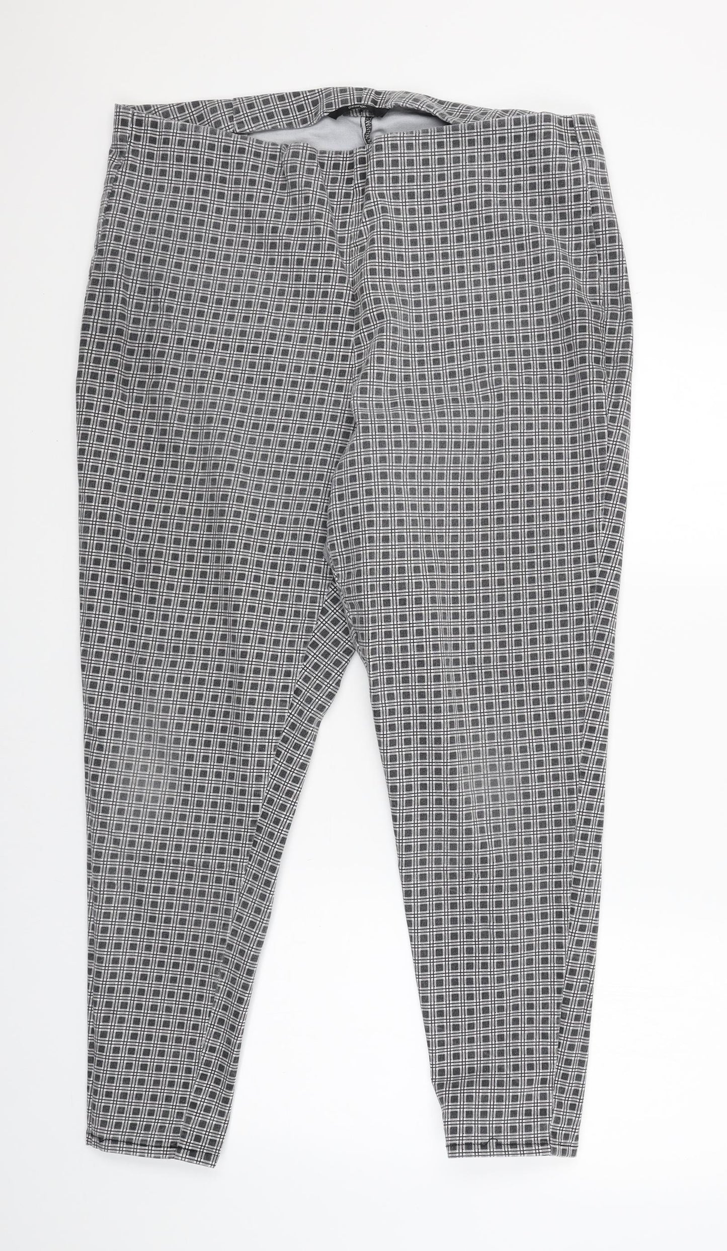 George Womens Black Check  Jegging Trousers Size 20